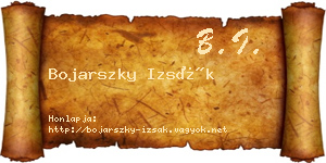 Bojarszky Izsák névjegykártya